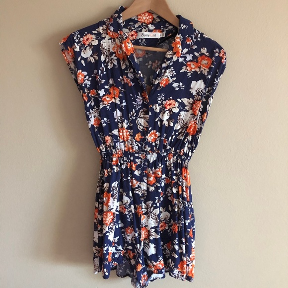 Modcloth Floral Romper - Picture 1 of 4